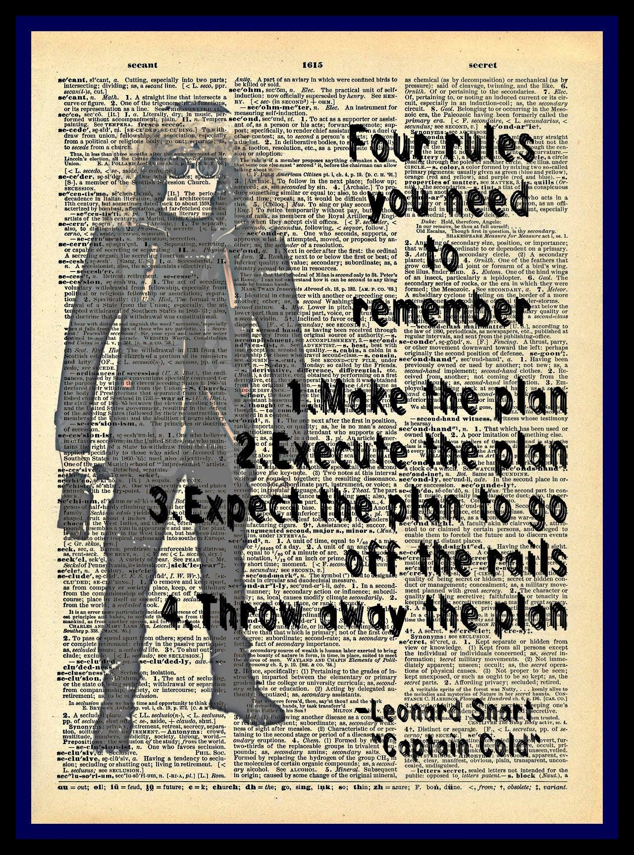 Buy 2 Get 1 Free Four Rules Leonard Snart Captain Cold The Flash Fan Art