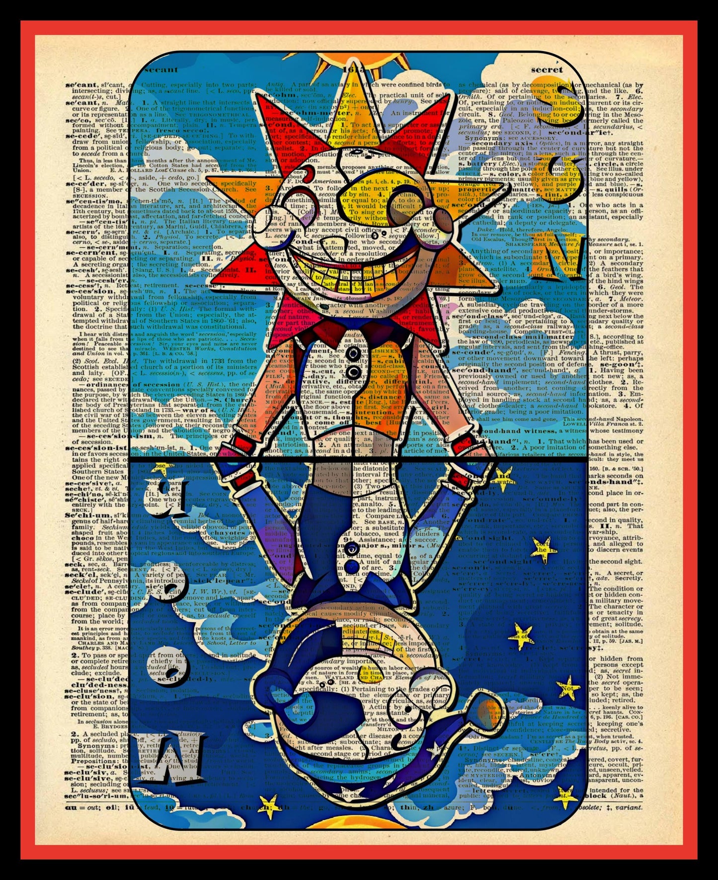 Buy 2 Get 1 Free Mix & Match Sun and Moon Five Nights Of Freddy Video Game Vintage Dictionary fan art