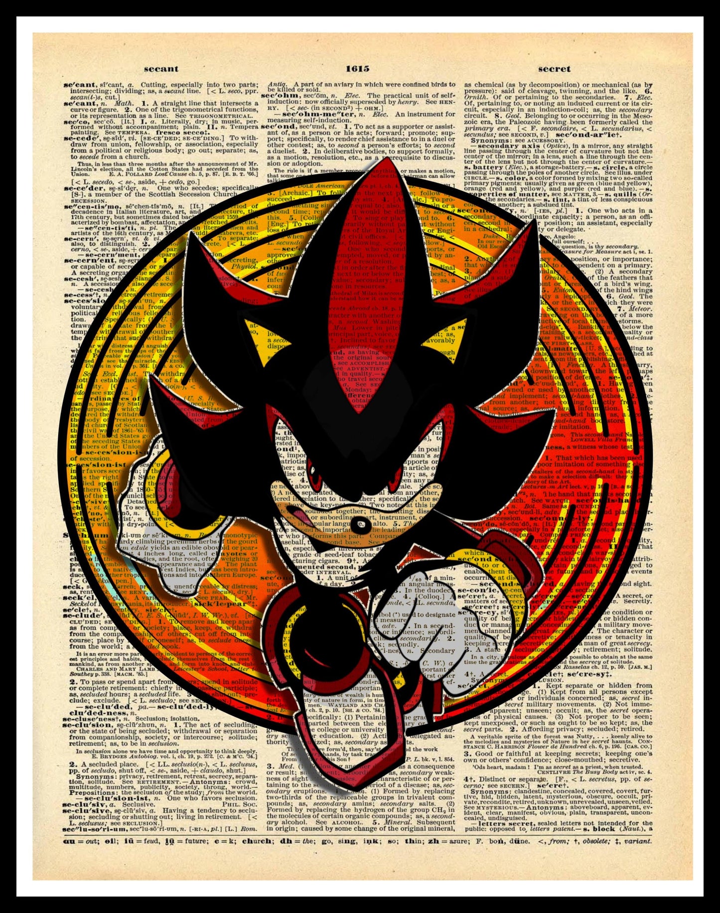 Buy 2 Get 1 Free Mix & Match Shadow Sonic The Hedgehog Dictionary Fan Art