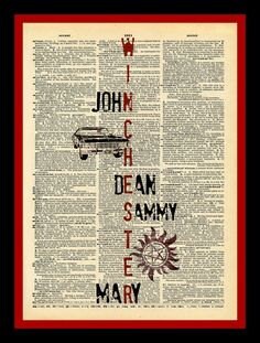 Buy 2 Get 1 Free Mix & Match Sam Dean Winchester Mugshot Supernatural Fan Art