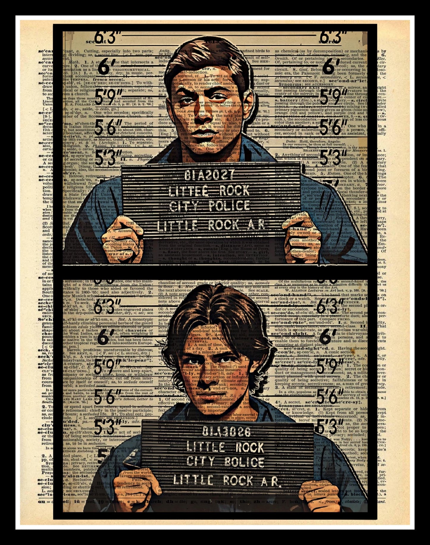 Buy 2 Get 1 Free Mix & Match Sam Dean Winchester Mugshot Supernatural Fan Art
