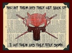 Buy 2 Get 1 Free Mix & Match You Hit Them They Get Back Up Punisher Quote Daredevil Fan Art