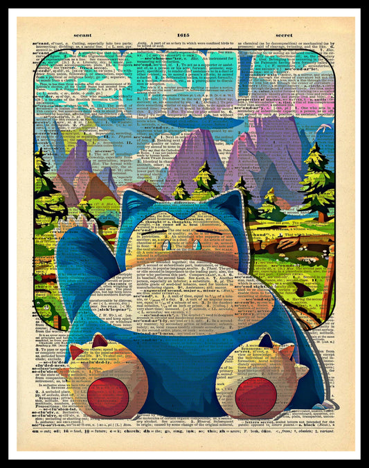 Buy 2 Get 1 Free Snorlax Pokemon Dictionary Fan Art
