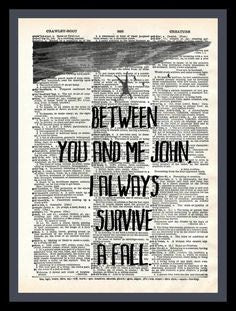Buy 2 Get 1 Free Mix & Match Between You And Me John I always Survive A Fall Sherlock Holmes Fan Art