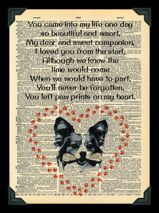 Buy 2 Get 1 Free Mix & Match Paws Across My Heart Forever Pet Dog Cat Custom Dictionary Pages