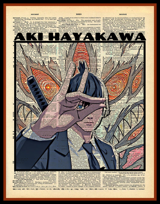 Buy 2 Get 1 Free Mix & Match Aki HayaKawa Chainsaw Man Dictionary Fan Art