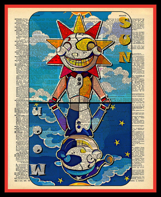 Buy 2 Get 1 Free Mix & Match Sun and Moon Five Nights Of Freddy Video Game Vintage Dictionary fan art