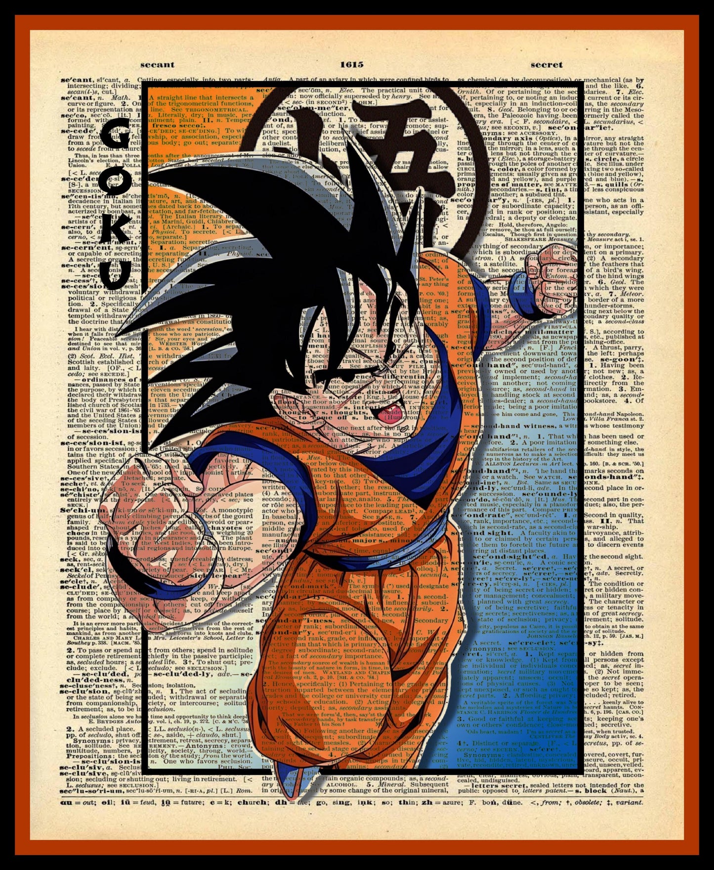Buy 2 Get 1 Free Mix & Match Goku Dragon Ball Z Dictionary Fan Art