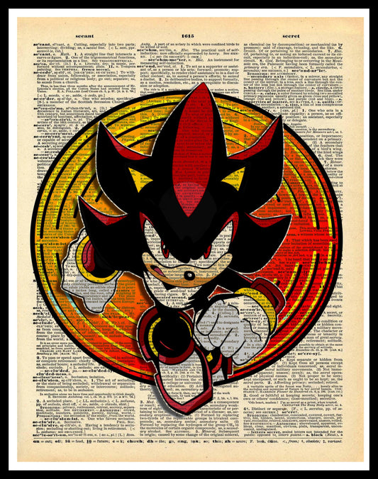 Buy 2 Get 1 Free Mix & Match  Shadow Sonic The Hedgehog Dictionary Fan Art